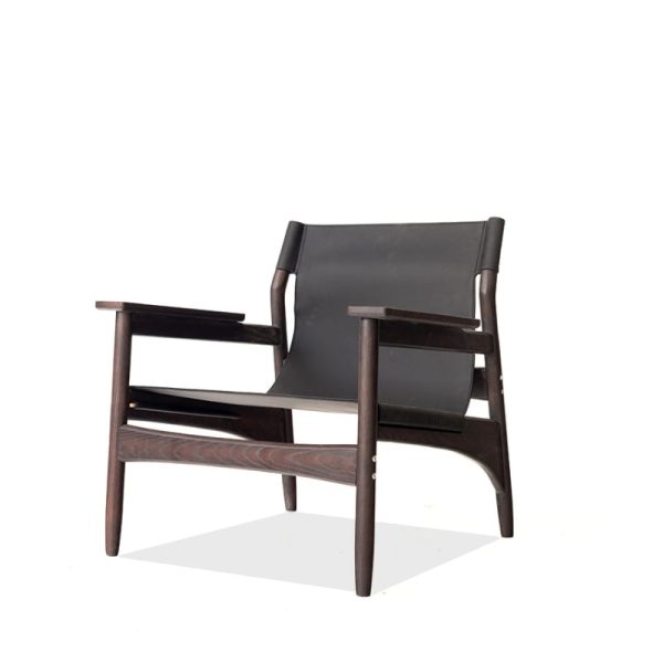 Kazue - Solid Ash Wood & Microfiber Leather Armchair | Reading Chair
