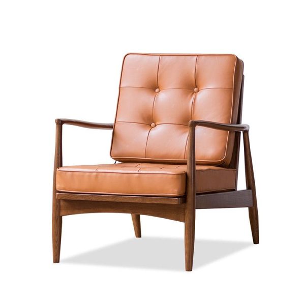 Danmer - Solid Ash Wood & Leather Armchair | Reading Chair
