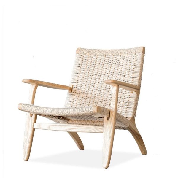 Kojii- Solid Ash Wood & Kraft Paper Rope Armchair | Reading Chair