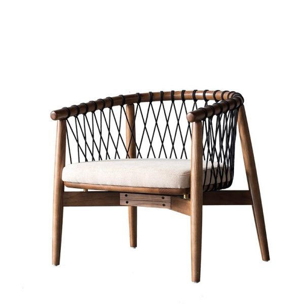 Rikuto - Solid Ash Wood & Cotton Armchair|Reading Chair