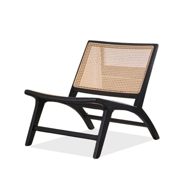 Tomomi- Solid Ash Wood & Rattan Armchair | Reading Chair