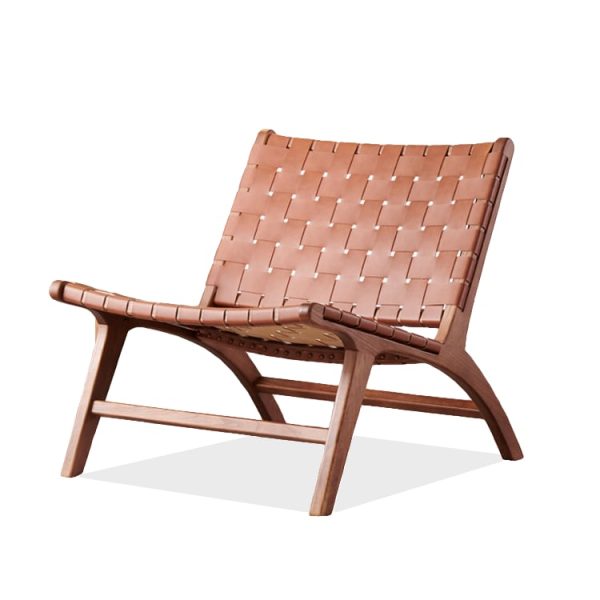 Tomomi- Solid Ash Wood & Leather Armchair | Reading Chair